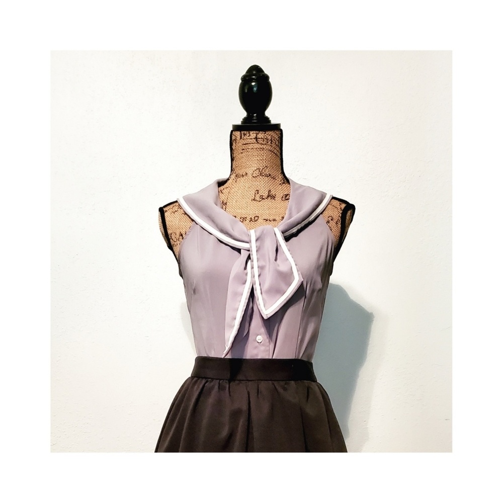 ✦Tatyana Beach Bash Nautical Sailor Grey Top XS✦